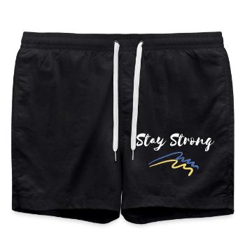 Restez fort Ukraine - Short de bain - noir - Devant - AI Model Male 185 light (185cm)