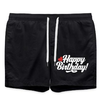 Happy birthday birthday favorite person - Swim Trunks - black - Front - AI Model Male 185 light (185cm)