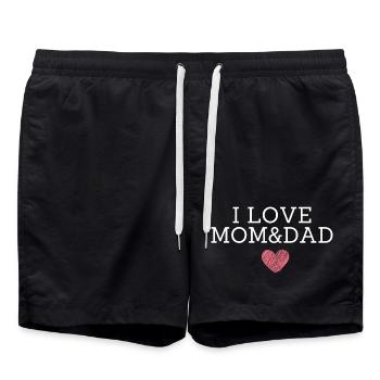 J’aime maman et papa - Short de bain - noir - Devant - AI Model Male 185 light (185cm)