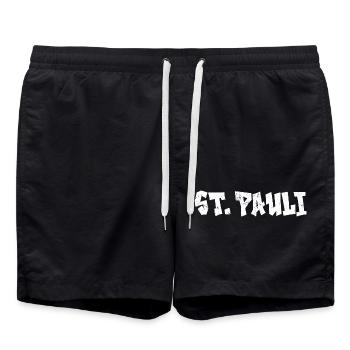 ST. PAULI - Swim Trunks - black - Front - AI Model Male 185 light (185cm)