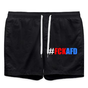 Fck afd - Badeshorts - Schwarz - Vorne - AI Model Male 185 light (185cm)