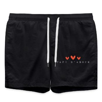 Papi d'amour - Short de bain - noir - Devant - AI Model Male 185 light (185cm)
