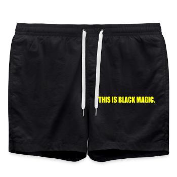 this is black magic - Badeshorts - Schwarz - Vorne - AI Model Male 185 light (185cm)