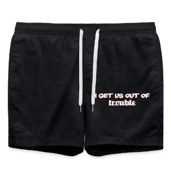 i get us out of trouble - Swim Trunks - black - Front - AI Model Male 185 light (185cm)
