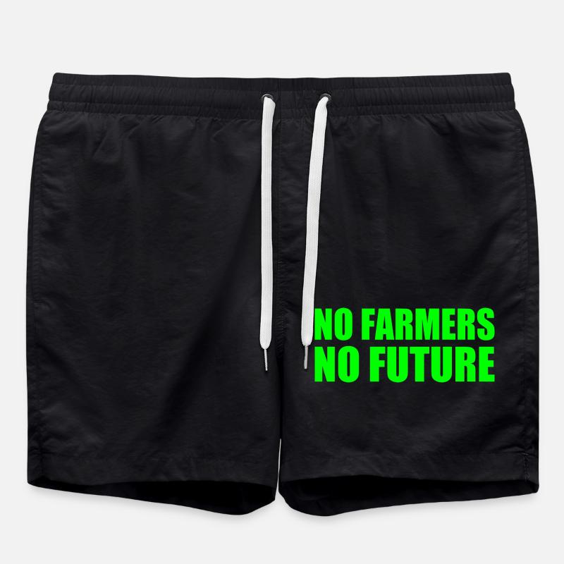No farmers no future - Swim Trunks - black