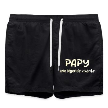 PAPI PAPA GRAND PERE HUMOUR PAPY BLAGUE - Short de bain - noir - Devant - AI Model Male 185 light (185cm)