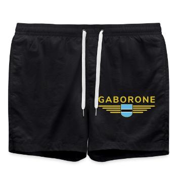 Gaborone T-shirt for Botswana fans - Swim Trunks - black - Front - AI Model Male 185 light (185cm)