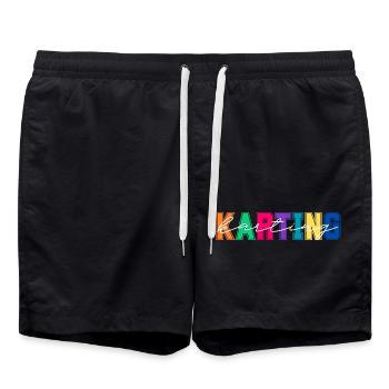 Karting Colors - Karting Lover Gift - Swim Trunks - black - Front - AI Model Male 185 light (185cm)