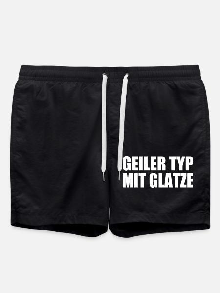 geiler typ mit glatze - Badeshorts - Schwarz
