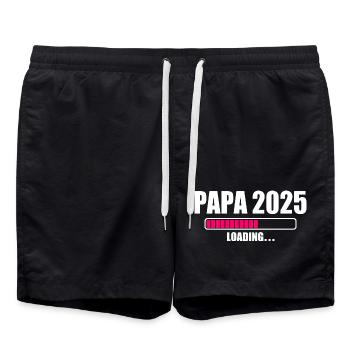 Papa 2025 - Badeshorts - Schwarz - Vorne - AI Model Male 185 light (185cm)