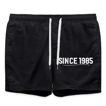 Legendary since 1985 birthday gift 1985 - Swim Trunks - black - Front - AI Model Male 185 light (185cm)