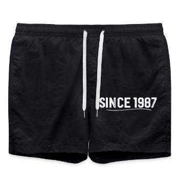 Légendaire depuis 1987 cadeau d’anniversaire 1987 - Short de bain - noir - Devant - AI Model Male 185 light (185cm)