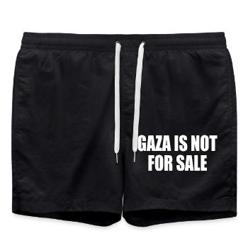 gaza is not for sale - Swim Trunks - black - Front - AI Model Male 185 light (185cm)
