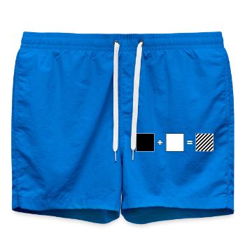 Noir + Blanc = Rayé – Oblique - Short de bain - cobalt blue - Devant