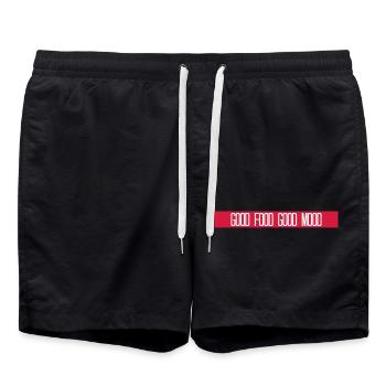 Roter Balken Food - Badeshorts - Schwarz - Vorne - AI Model Male 185 light (185cm)