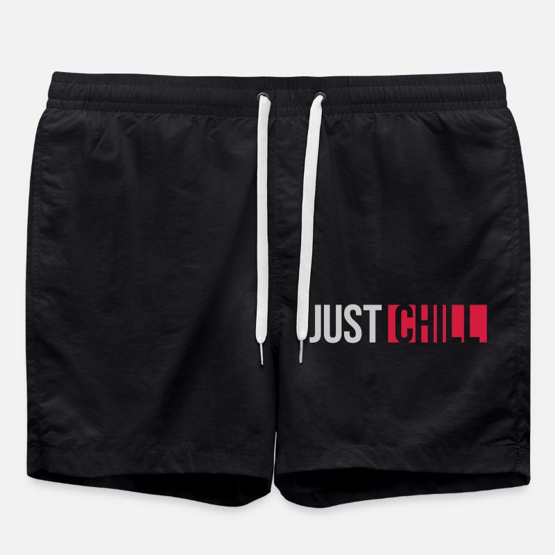 Just Chill Text Logo - Short de bain - noir