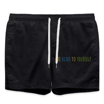 soyez gentil avec vous-même - Short de bain - noir - Devant - AI Model Male 185 light (185cm)