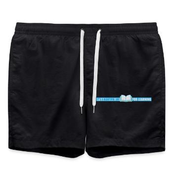 beautiful day for learning - Swim Trunks - black - Front - AI Model Male 185 light (185cm)