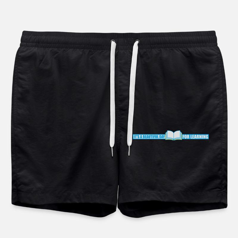 beautiful day for learning - Swim Trunks - black