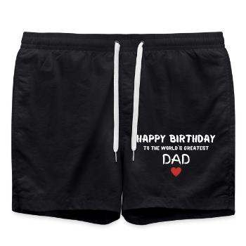 Joyeux anniversaire Papa Personne préférée Anniversaire - Short de bain - noir - Devant - AI Model Male 185 light (185cm)
