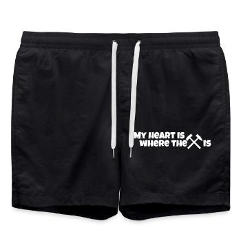 Erzgebirge heimatliebe Herz - Badeshorts - Schwarz - Vorne - AI Model Male 185 light (185cm)