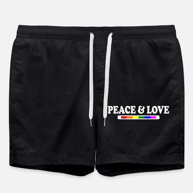 Peace and love - Short de bain - noir