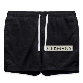 ALLEMAGNE lettré perforé | Graphique vectoriel - Short de bain - noir - Devant - AI Model Male 185 light (185cm)