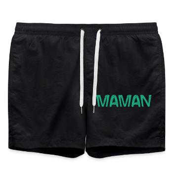I LOVE. I LOVE YOU. MAMAN. FÊTE DES MÈRES. - Short de bain - noir - Devant - AI Model Male 185 light (185cm)