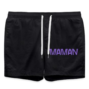 FÊTE DES MÈRES. BONNE FÊTE MAMAN. MAMAN. JE T'AIME - Short de bain - noir - Devant - AI Model Male 185 light (185cm)