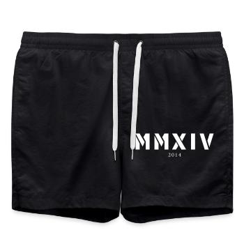 Chiffres romains année de naissance Fabriqué en 2014 - Short de bain - noir - Devant - AI Model Male 185 light (185cm)