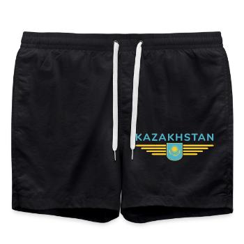 Kazakhstan Design – Steppe et tradition - Short de bain - noir - Devant - AI Model Male 185 light (185cm)