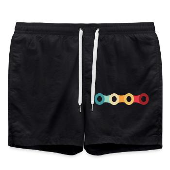 Fahrradkette Fahrrad Retro - Badeshorts - Schwarz - Vorne - AI Model Male 185 light (185cm)
