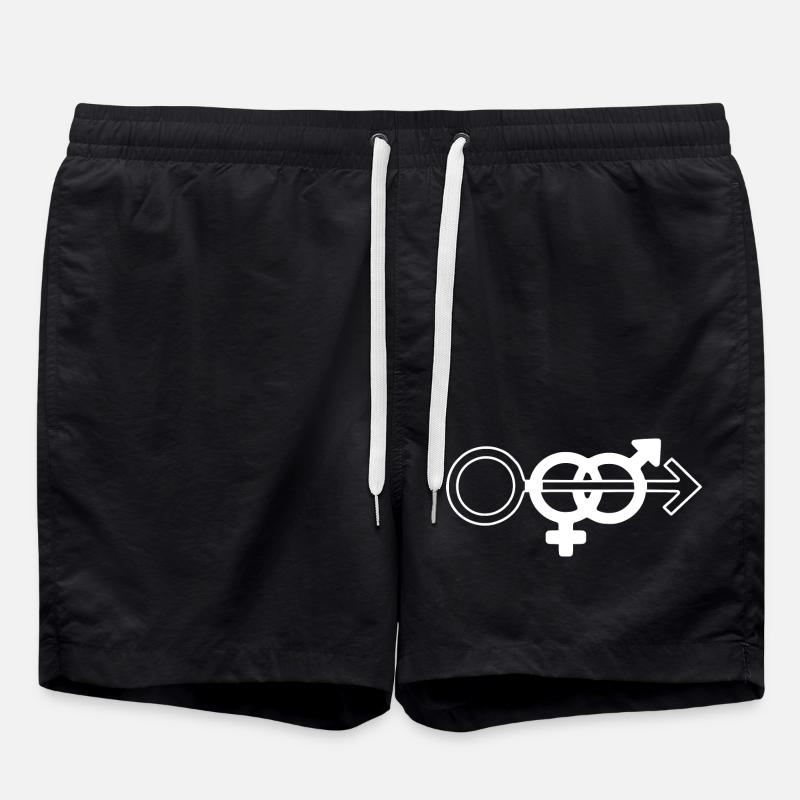 cuckold wife sharing symbol - Swim Trunks - black