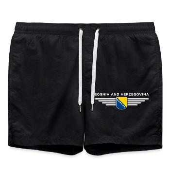 Bosnia & Herzegovina T-Shirt - Swim Trunks - black - Front - AI Model Male 185 light (185cm)