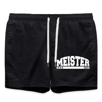 Meister 2025 - Badeshorts - Schwarz - Vorne - AI Model Male 185 light (185cm)