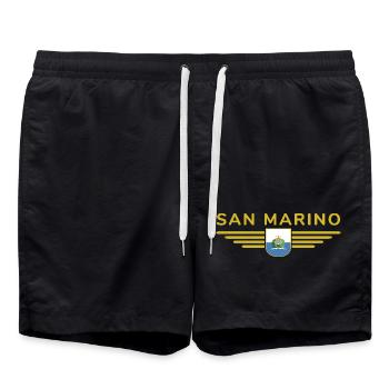 I Love San Marino, T-shirt design de style élégance - Short de bain - noir - Devant - AI Model Male 185 light (185cm)