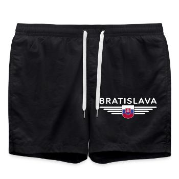 Bratislava, Slovaquie Style Design T-Shirt - Short de bain - noir - Devant - AI Model Male 185 light (185cm)
