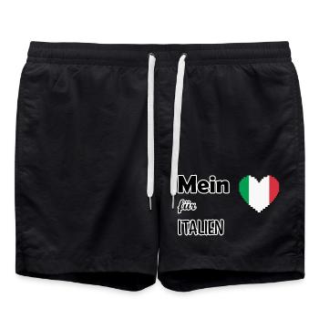 Mein Herz für Italien - Badeshorts - Schwarz - Vorne - AI Model Male 185 light (185cm)