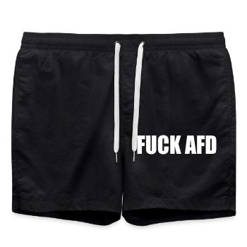 Fuck afd - Swim Trunks - black - Front - AI Model Male 185 light (185cm)