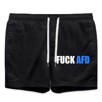 Fuck afd - Badeshorts - Schwarz - Vorne - AI Model Male 185 light (185cm)