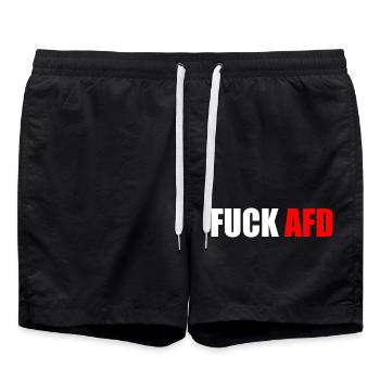 Fuck afd - Badeshorts - Schwarz - Vorne - AI Model Male 185 light (185cm)