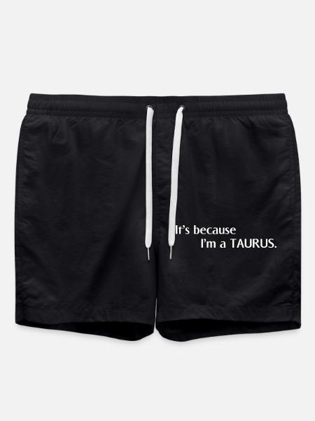 Zodiac sign Taurus - Swim Trunks - black