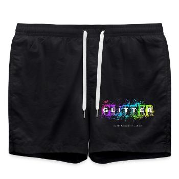 GLITTER is my favourite color - Swim Trunks - black - Front - AI Model Male 185 light (185cm)