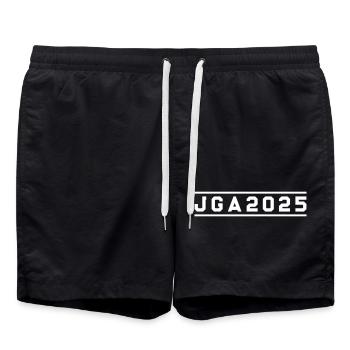 Jga 2025 Junggesellenabschied - Badeshorts - Schwarz - Vorne - AI Model Male 185 light (185cm)