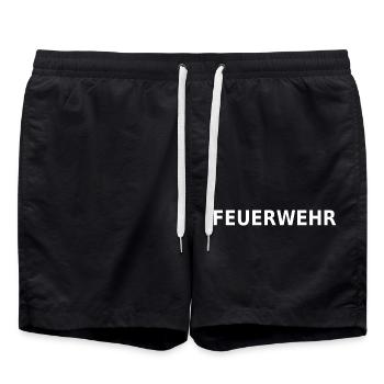 Feuerwehr - Badeshorts - Schwarz - Vorne - AI Model Male 185 light (185cm)