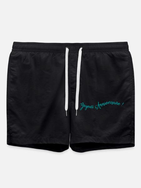 ANNIVERSAIRE. HAPPY BIRTHDAY. JOYEUX ANNIVERSAIRE. - Short de bain - noir