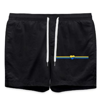 Strip Ukraine Coeur - Short de bain - noir - Devant - AI Model Male 185 light (185cm)