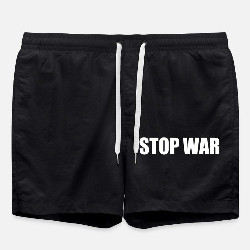 Stop war - Badeshorts - Schwarz
