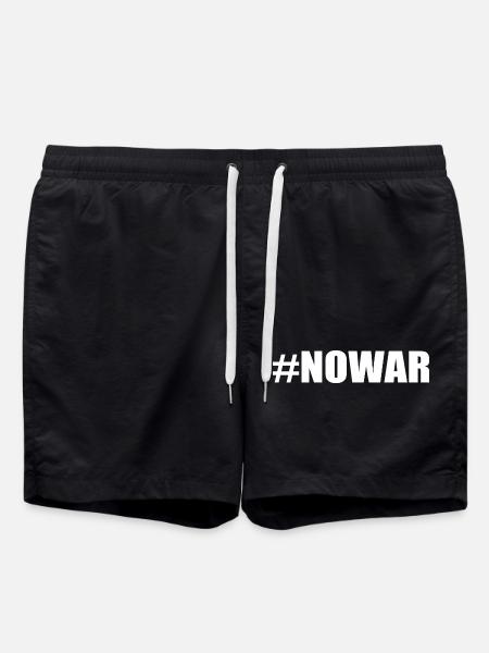 No war - Swim Trunks - black
