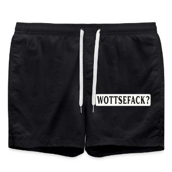 Wottsefack WTF - Badeshorts - Schwarz - Vorne - AI Model Male 185 light (185cm)